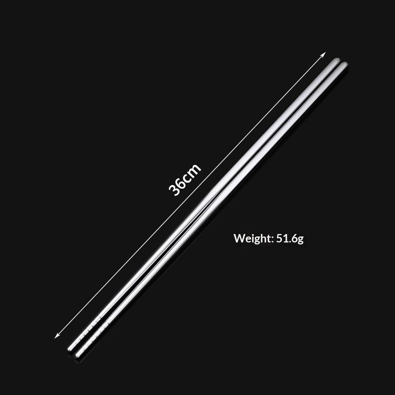 1Pair Stainless Steel Chopsticks Non Slip Tip Heat Resistant Reusable Dishwasher Safe For Home Asian Restaurant Daily Use