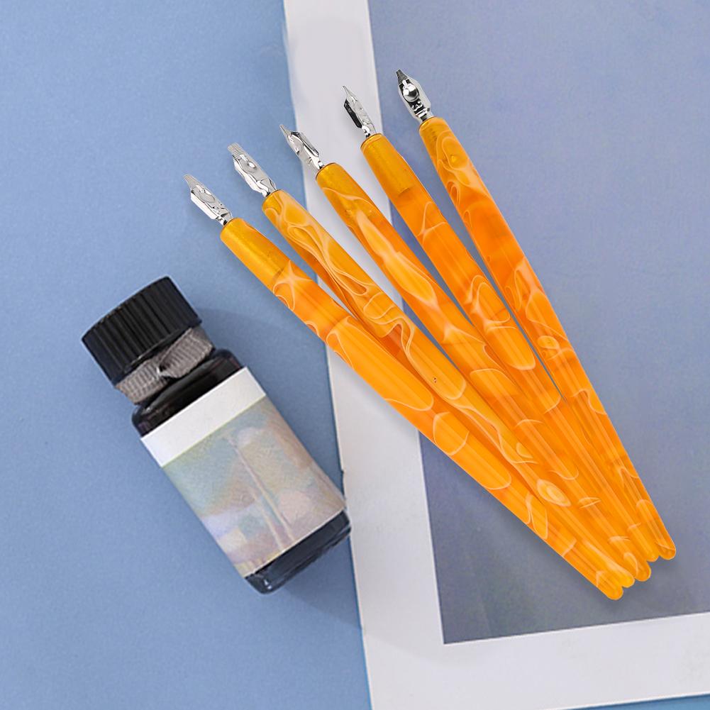 5 Pezzi Bella Penna Acrilica Pennino Rotondo Strumento per Disegno Artistico a Fumetti Accessori Forniture