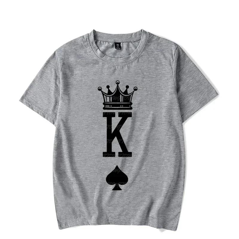 Queen Crown Couple Matching Tshirt Unisex Women Valentine Lovers Shirt Fashon Trend Wife Husband Tee Harajuku Couple Unisex T Shirt