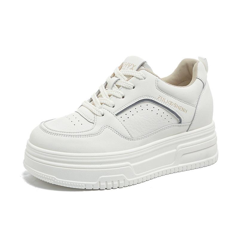 Popular Little White Shoes 2025 Spring and Autumn New Shoes Fashionable Versatile Thick Baseplate Shoes Casual Shoes Muffin Sports Shoes Women