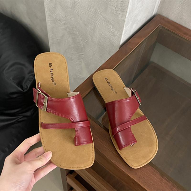 

Bailamos Brand Women Slipper Clip Toe Soft Flat Outdoor Beach Flip Flop Vintage Simple Ladies Women Walking Outdoor Slipper Summ 39