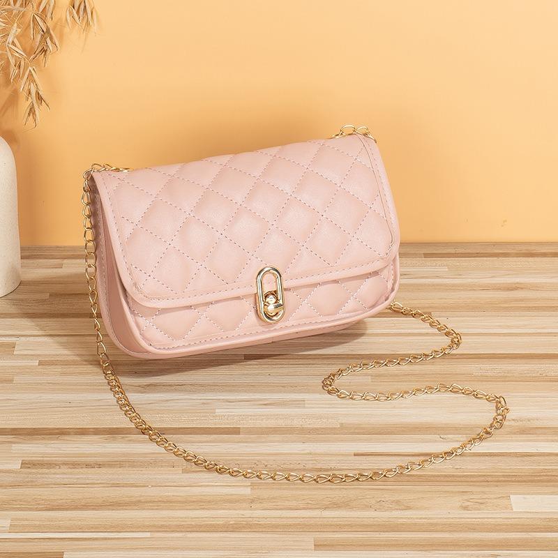 Women's Bag New Winter Rhombus Embroidered Shoulder Bag Lock Crossbody Casual Small Square Bag