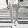Herren Casual Mode Neun-Punkte-Hose Einfarbig Lässige Taschenhose