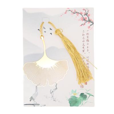 Metal Bookmark Innovative Vintage Hollow Out Gold Leaf Bookmark with Tassels for Book Lovers