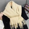  New Fashion Luxury Solid Color Thick Cashmere Winter Warm Scarf Women Pashmina Shawl Wraps Bufanda Female Tassel Scarves