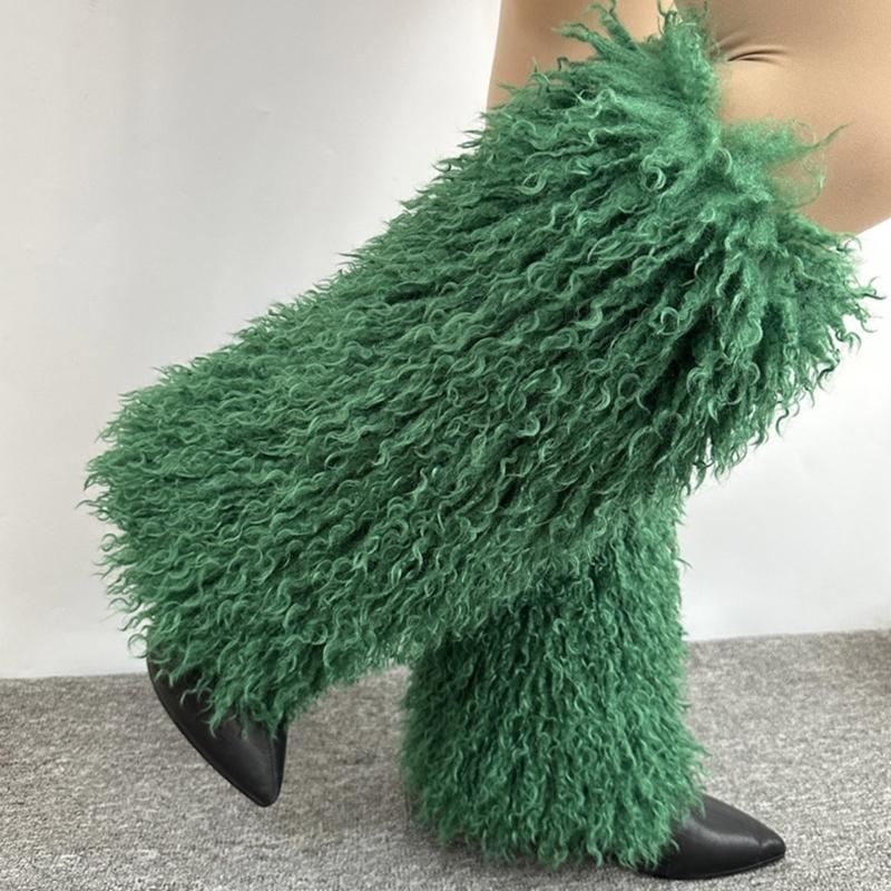 Faux Furs Leg Warmer,Warm Soft Cozy Fuzzy Leg Warmer Boot Cuffs Cover for Women Party Costumes Boot Sleeves Boot Covers