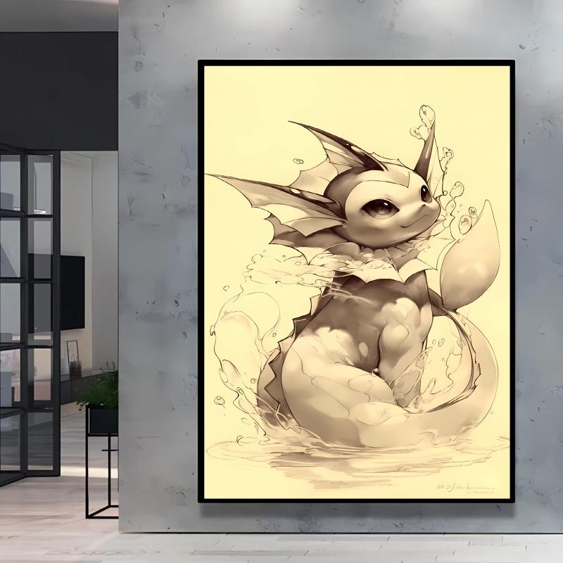Japanese Anime Canvas Paintings Pokemon Umbreon Retro Style Cartoon Picture Modern Home Living Room Children's Room Decor Poster