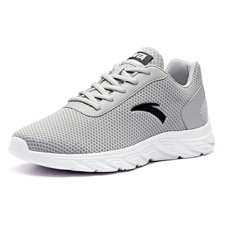 Anta Lightweight Comfortable Sports Slip Resistant Durable Low Top Casual Shoes Men Casual Shoes Gray White 91915529-2
