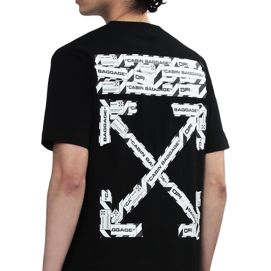 Off-White Airport Tape Oversize T-Shirt Black/Multicolor Men Tops OMAA038S201850031088