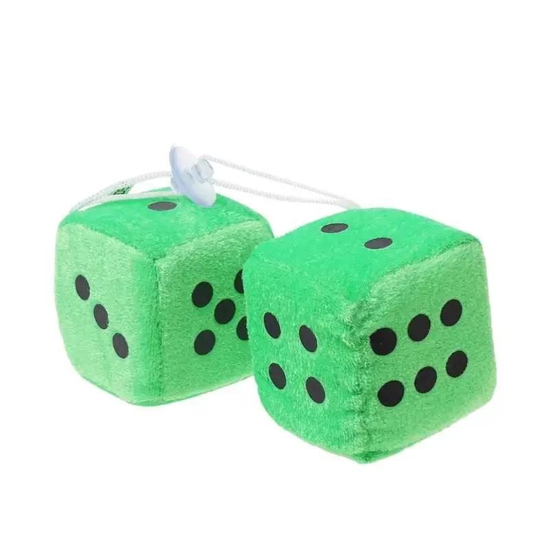 2PCS Auto sSoft Fuzzy Dice Dots Rear View Mirror Hanger Decoration Car Styling Interior Accessorie 6 Colors