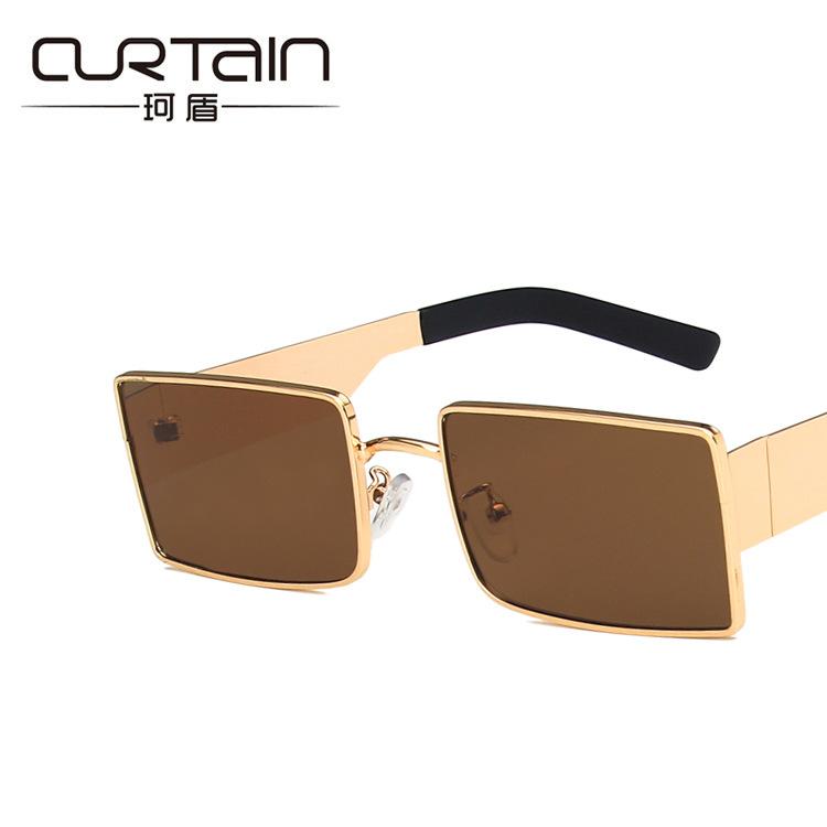 Elegant influencer sunglasses, new Hong Kong style square frame sunglasses, INS hip-hop street style women's UV protection
