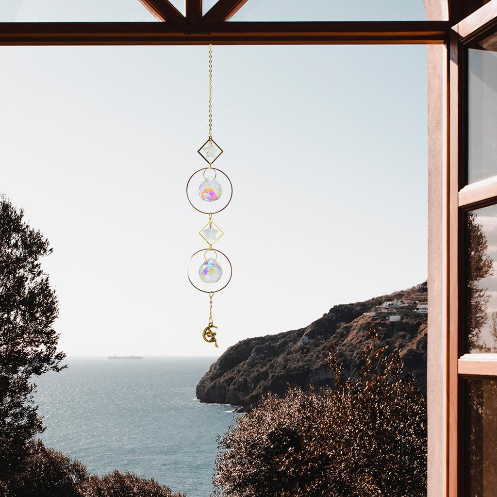 Crystal Pendant Decorative Garden Hanging Ornament Living Room Decor Sun Catcher Pendant Mobile Wind Chime Bell Home Decor