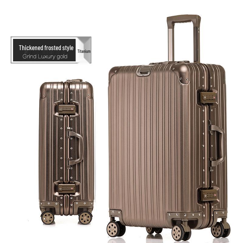 20-Inch Aluminum-Magnesium Alloy Carry-On Suitcase with Password Lock and Metal Frame