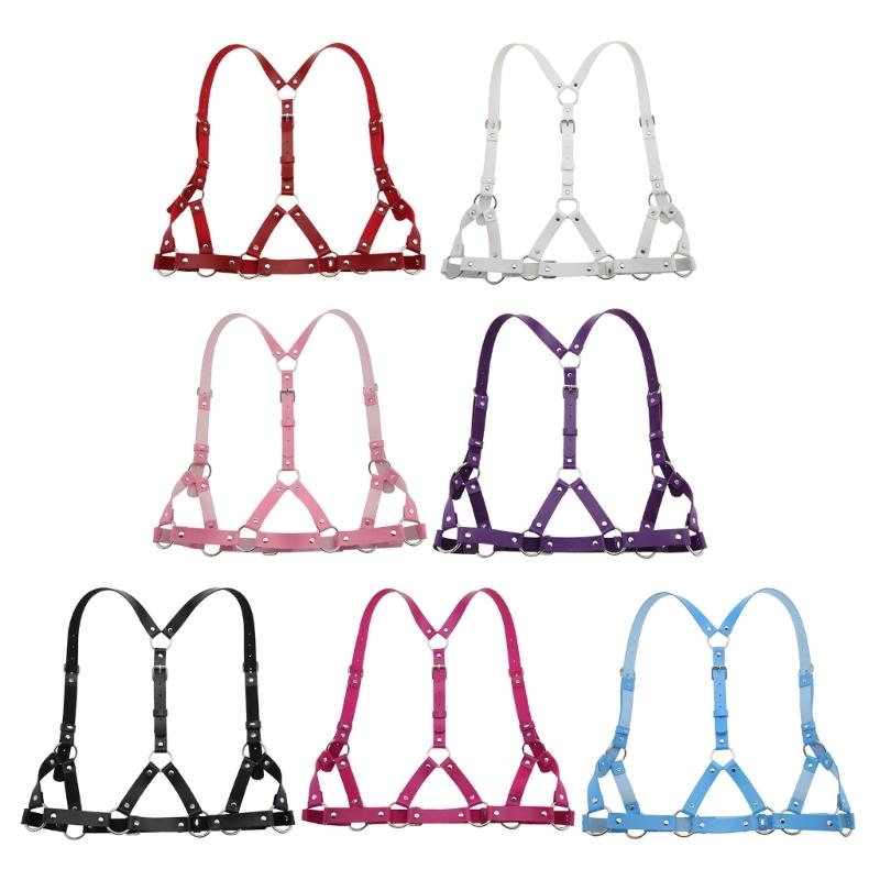 Multi Use Adjustable Punk Body Chain Belt PU Leather Body Chest Chain For Costume Accents And Social Gatherings
