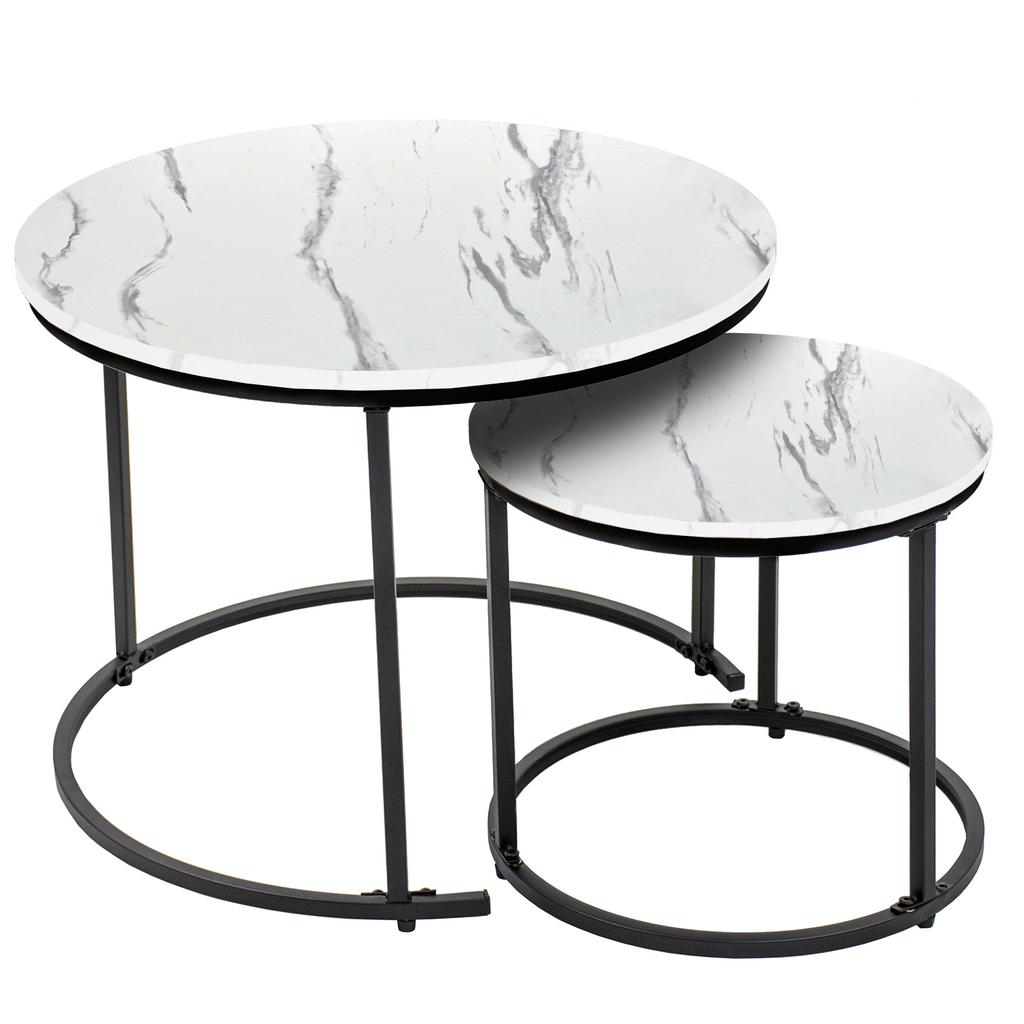 Round coffee tables, industrial, loft, glamour, table set, 60x60, 40x40