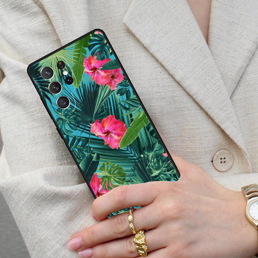 Tropical Flower Cell Phone Case for Samsung Galaxy S26 Ultra S25 S24 S23 S22 S21 S20 Note10 Cover