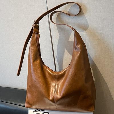 Large-capacity Bag Women's Autumn New Casual Simple Shoulder Messenger Bag Textured Commuter Tote Bag
