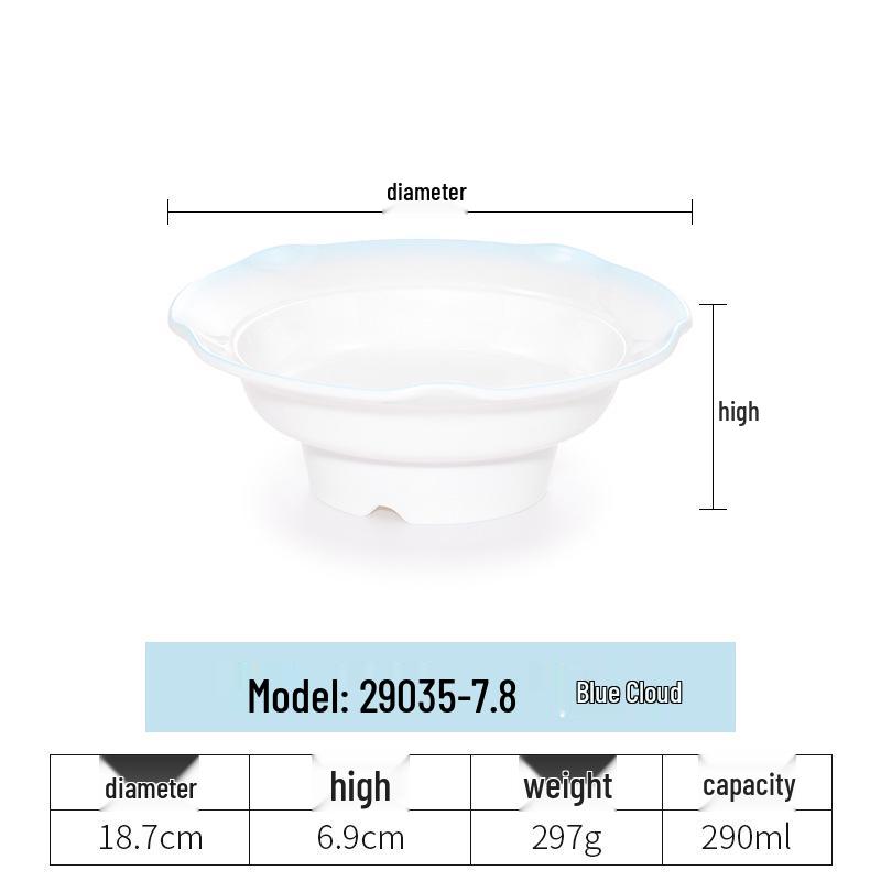 Imitation Porcelain Melamine Ramen Bowl - Large Douli Hat Design for Soup, Mala Tang, Rice Noodles