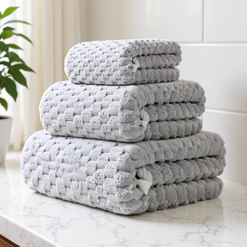 Coral Fleece Thick Bath Towel - Ultra Absorbent, Quick-Drying, Large Adult Bath Towel Hand Towel 35x75 cm