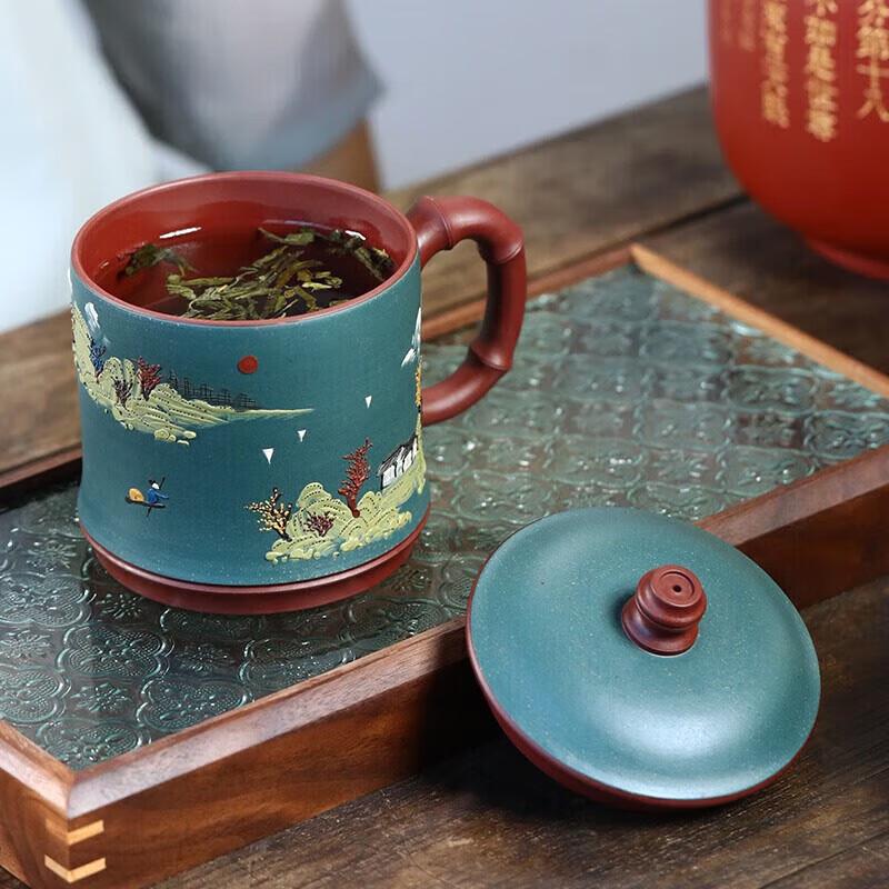 Handcrafted Zisha Teacup with Gold Inlay