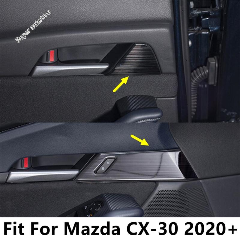 Car Inner Door Handle Bowl Frame Decoration Sequ Cover Trim For Mazda CX-30 - 2024 Stainless Steel Accessories Interior