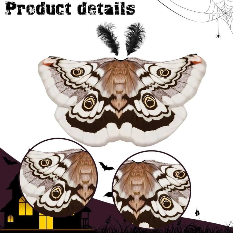 Elegant Moth Themed Costume Polyester Butterfly Wing Shawl Perfect For Halloween Event And Themed Parties