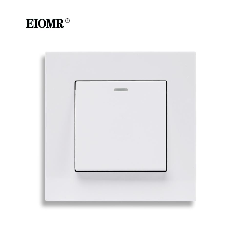 

EIOMR UK Standard 1 Gang 2 Way Wall Switch Socket Rocker Light Switch 16A 250V 86mm*86mm Wall Switch for Household Power Supply
