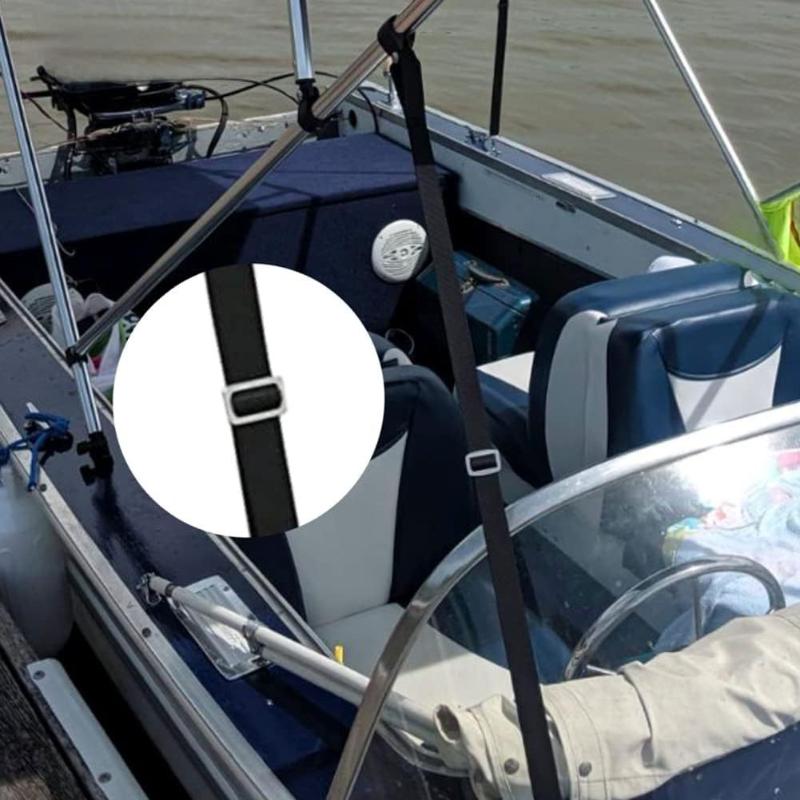 Weatherproof Boat Top Awning Straps Marine Webbing Strap Adjustable With Loop Stainless Steel Snap Hooks For Canopy Canoe