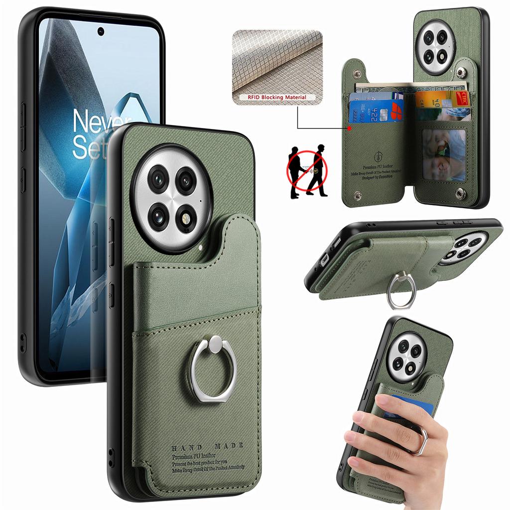 For OnePlus 13 Case with Card Holder Kickstand Leather+TPU+PC Phone Cover