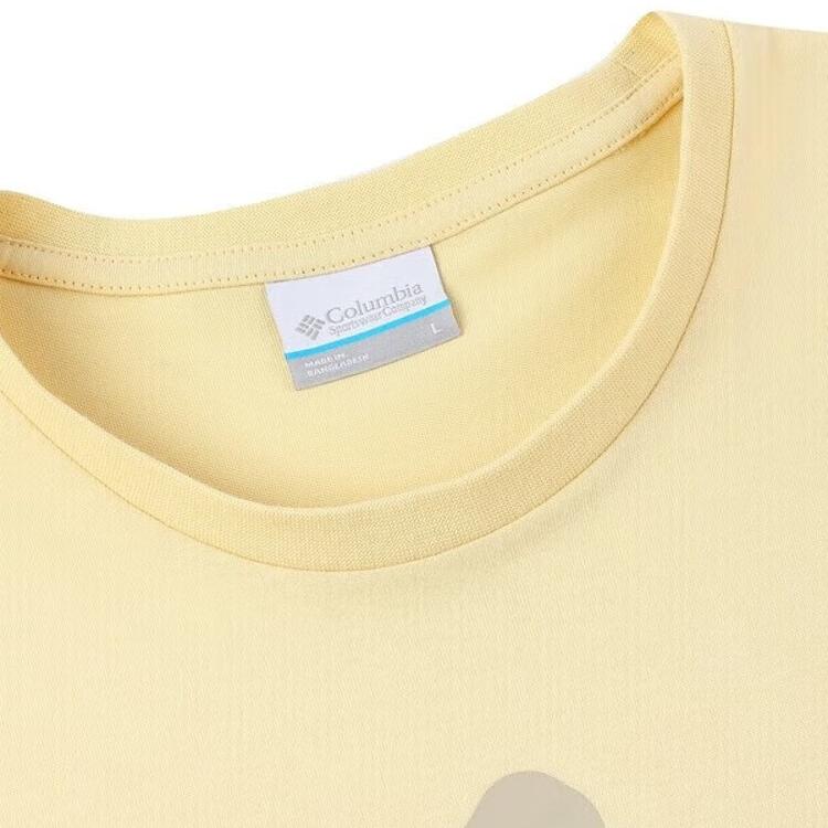 Columbia Logo Print Crew Neck Short Sleeve T-Shirt Unisex tops Yellow AE9942-785