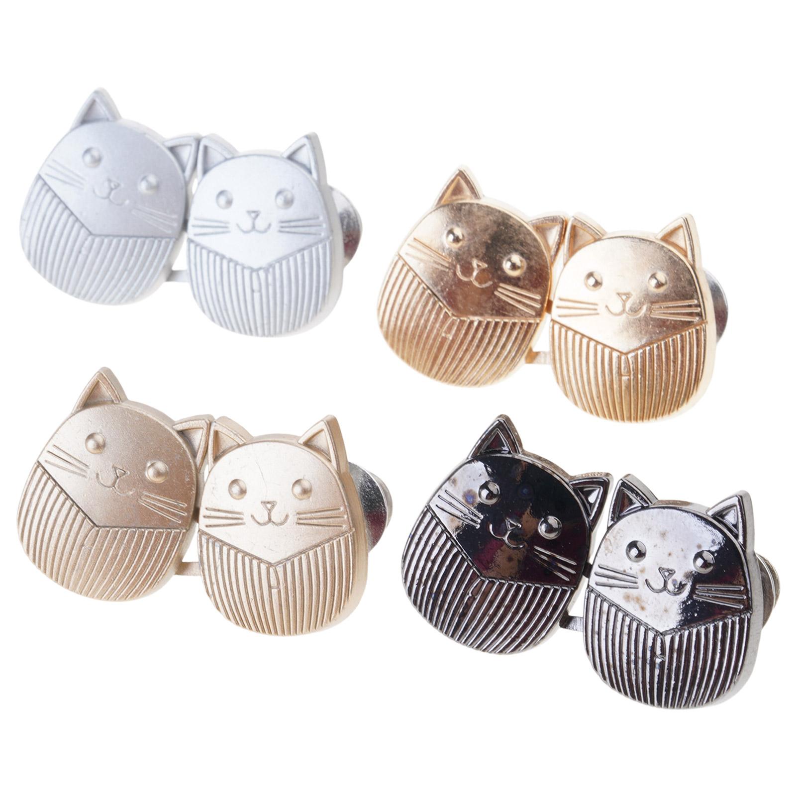 

4 пары пуговиц для джинсов, милые котики, пряжки для талии джинсов, утяжки для талии брюк, не требуют шитья для платьев, джинсов