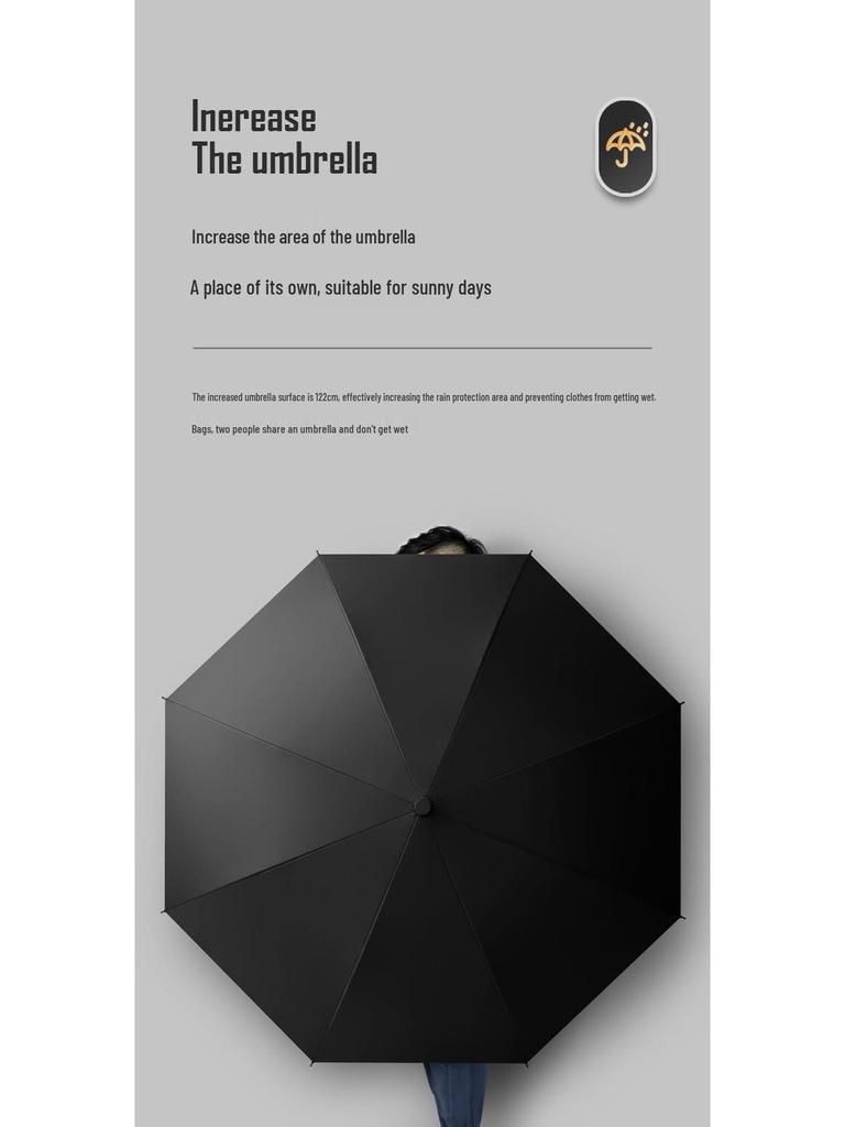 Automatic Wooden Handle Golf Umbrella: Long Handle, Double Person, Sun & Rain Protection, Men's Business Gift, Customizable Advertising.