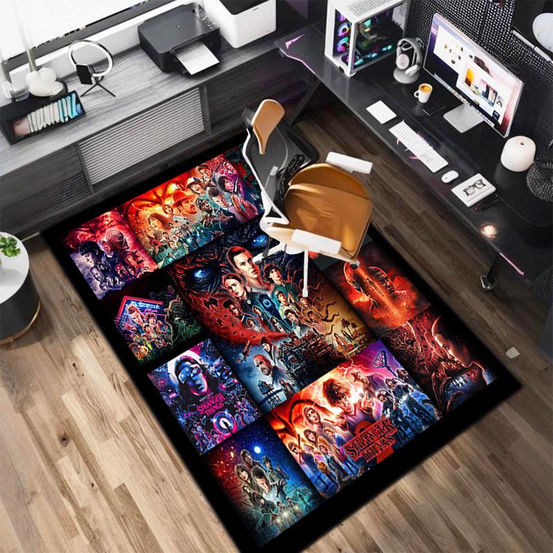 Halloween horror horror theme Stranger Things carpet home living room decoration table and chairs anti slip door mat outdoor picnic mat carpet A6