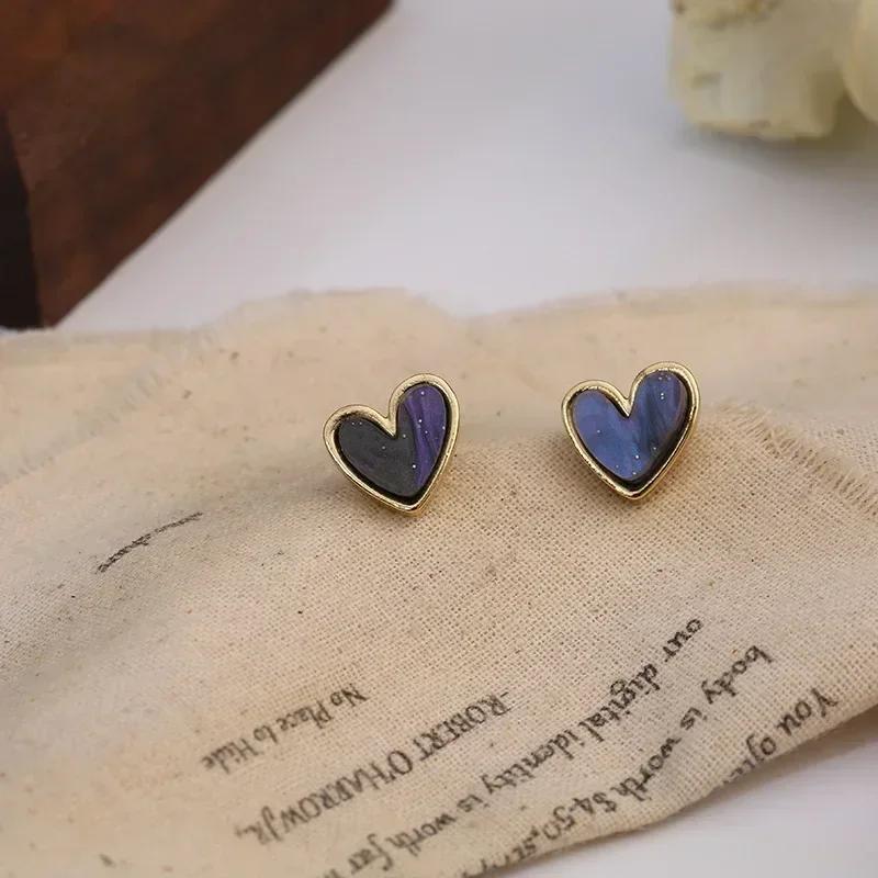 Korean Style Zircon Black Resin Square Ear Studs for Women Elegant Luxury Geometric Earrings 2024 Fashion Trends Zircon Gifts