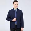High-end Mulberry Silk Jacket Men's Stand-up Collar Business Casual Spring and Autumn New Solid Color Middle-aged Iron-free Coat Jacket