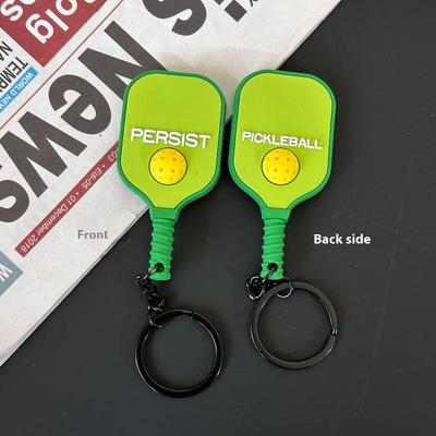 Creative Pickleball Racket Metal Keychain Colorful Hollow Golf Ball Keychains Dink Ball Fans Party Gift Bag Pendant