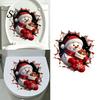 Snowman Pattern Tile Decals Christmas Toilet Decals, 3D Cover Sticker, Waterproof Removable Winter Themed Wall Art Sticker for Holiday Home