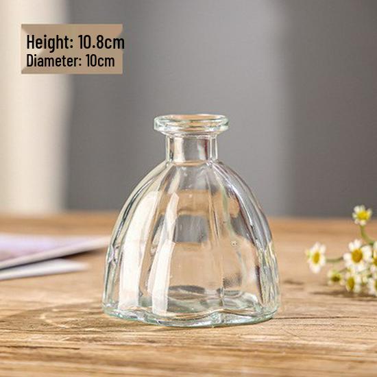 European Retro Vertical Stripe Glass Vase - Home Office Fresh Style Ornament