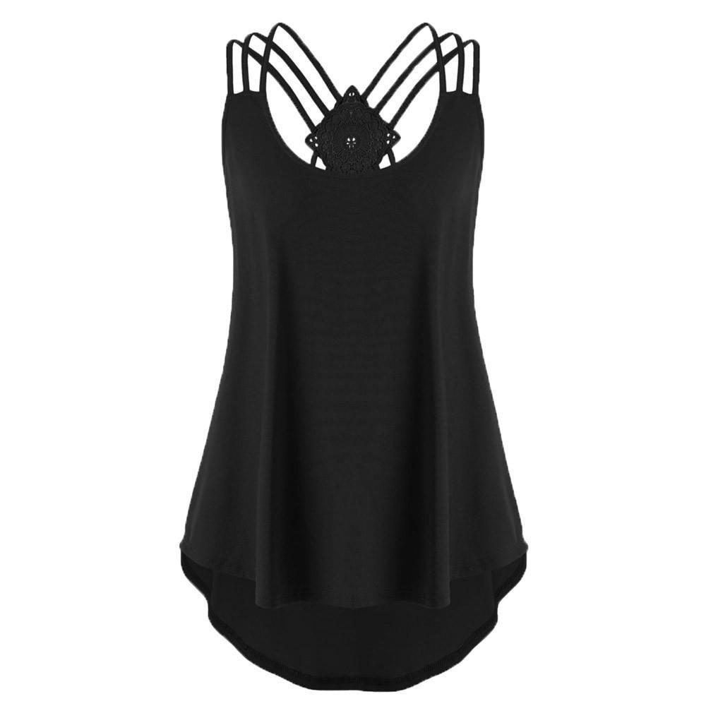 Premium Quality Ladies' Bandages Sleeveless Vest Top High Low Tank For Effortless Style