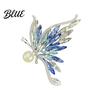 Sparkling Butterfly Brooch Faux Crystal Imitation Pearl Inlay Alloy Shape