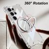 Clear 360° Kickstand Holder Case For Samsung Galaxy S26 S25 S24 S23 S22 Ultra Plus FE A16 A36 A56 A17 A37 A57 Hard Acrylic Cover
