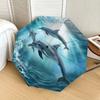 1pc Oceanic Dolphins Swimming Art Print Umbrella with Plastic Handle,Suitable for All Seasons Home Travel Outdoor UmbrellaDD352