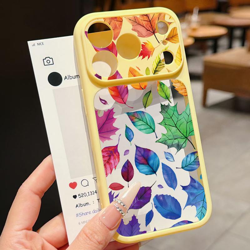 White Flowers Print Case For iPhone 17 Pro Max For iPhone 16 15 14 13 Pro Max Luxury Hybrid TPU+PC Clear Back Hard Cover