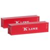KATO N Gauge 40-Foot High Cube Container, Kawasaki Kisen, Set of 2, Model Railroad Supplies, 23-580D