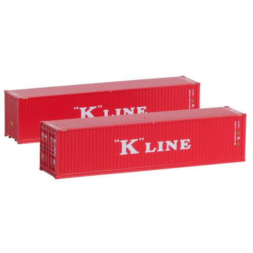 

KATO N Gauge 40-Foot High Cube Container, Kawasaki Kisen, Set of 2, Model Railroad Supplies, 23-580D
