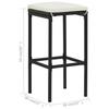 Ensemble de bar de jardin - vidaXL - 3 pcs - Noir - Résistant aux intempéries - Confortable