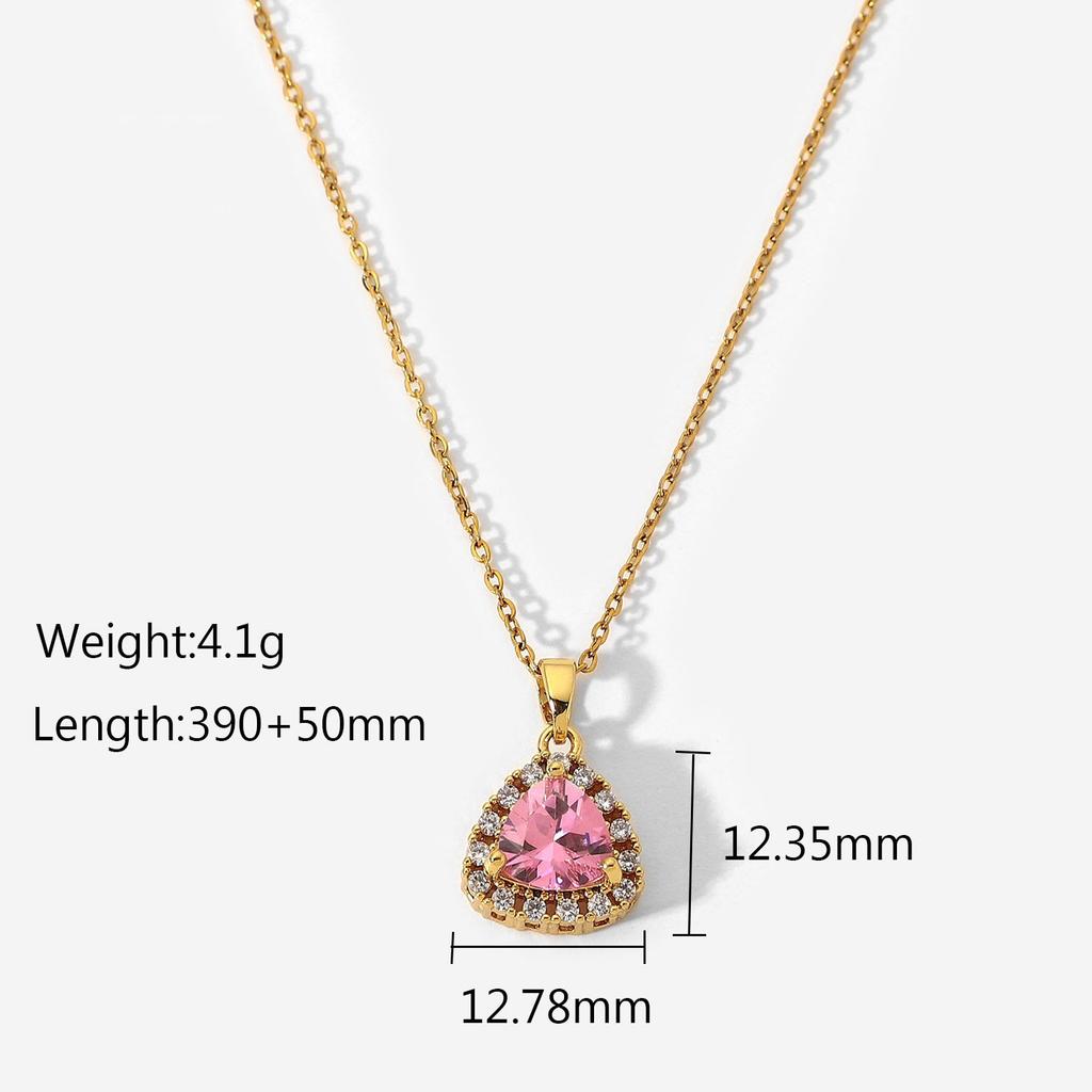 Diamond Necklace Fine Jewelry Zircon Stainless Steel Necklace Accessories Women Pendants