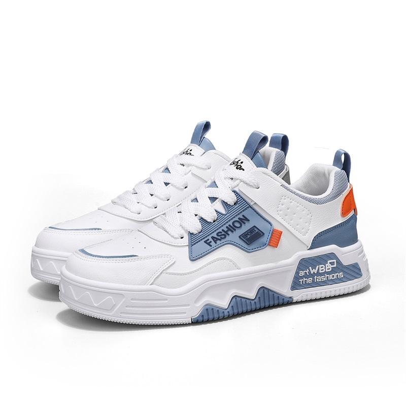 Young men's shoes low top sports shoes new breathable lace-up student trend all-match non-slip wear-resistant casual board shoes