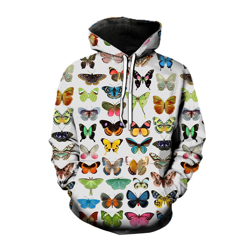 Insect Butterfly 3D Print Hoodies Men Women Hooded Sweatshirts Harajuku Pullover Hip Hop Street Tracksuit Man Coat Clothing