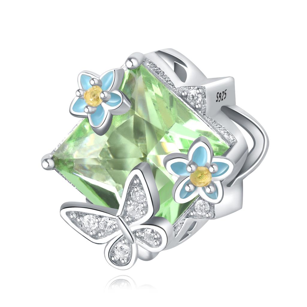 Copper Purple Iris Flower Pendants Bracelet Charms Fit Women Jewelry Party Beads Diy Exquisite Gifts Accessory